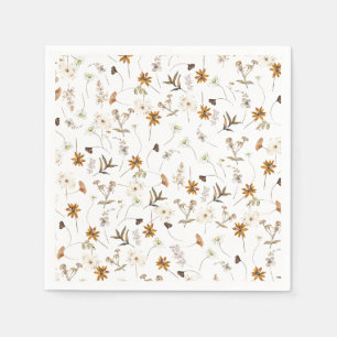 Rustic Wildflowers Bridal Shower Napkins