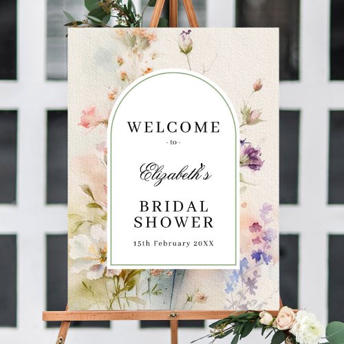 Rustic Wildflowers Bridal Shower Welcome Poster