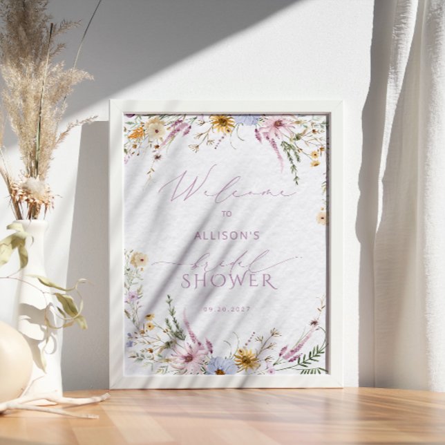 Rustic Wildflowers Bridal Shower Welcome Poster (Creator Uploaded)