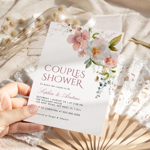 Rustic Wildflowers Couples Shower Invitation