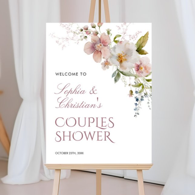 Rustic Wildflowers Couples Shower Welcome Sign (Creator Uploaded)