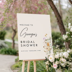 Rustic Wildflowers Cream Bridal Shower Welcome Foam Board