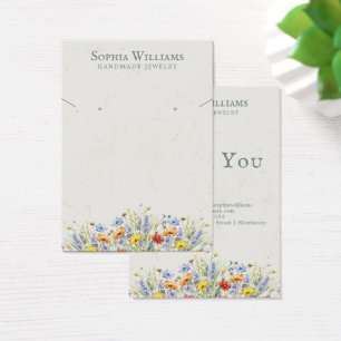 Rustic Wildflowers Earring & Necklace Display Card