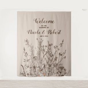 Rustic Wildflowers Fall Floral Wedding Backdrop