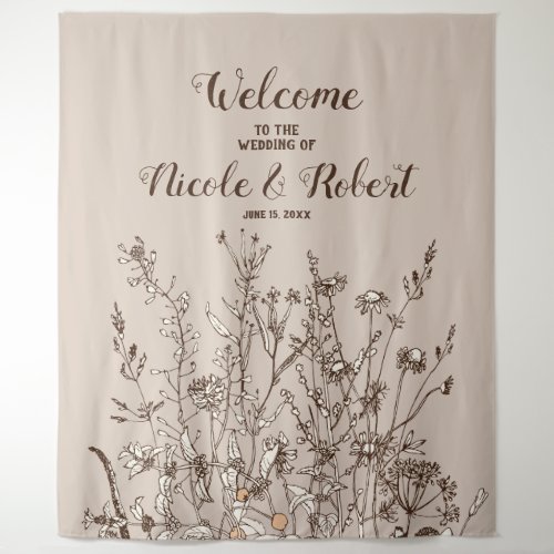 Rustic Wildflowers Fall Floral Wedding Backdrop