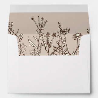 Rustic Wildflowers Fall Floral Wedding Envelope