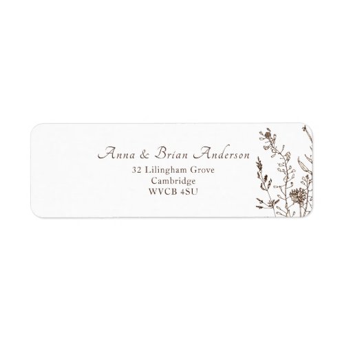 Rustic Wildflowers Fall Floral Wedding Label