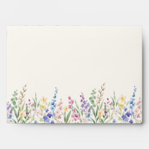 Rustic Wildflowers Floral Wedding Envelope