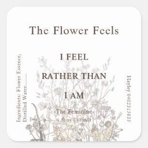 Rustic Wildflowers Herb Earthy Floral Square Sticker