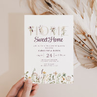 rustic wildflowers housewarming party invitation