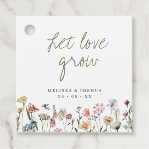 Rustic Wildflowers Let Love Grow Wedding Seeds  Favor Tags