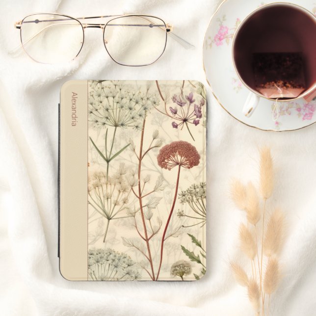 Rustic Wildflowers Monogram Kindle Cover (In Use (Hygge))