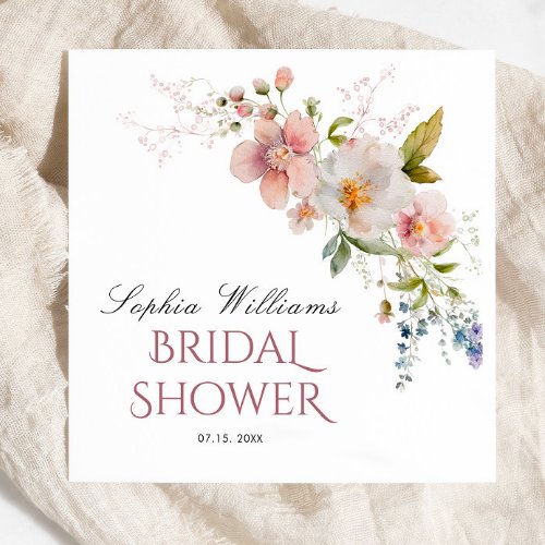 Rustic Wildflowers Napkins Bridal Shower