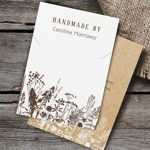Rustic Wildflowers Necklace Display Card