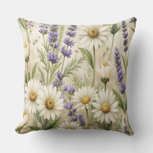 Rustic Wildflowers Pillow & Mug - Lavender Sage Fl