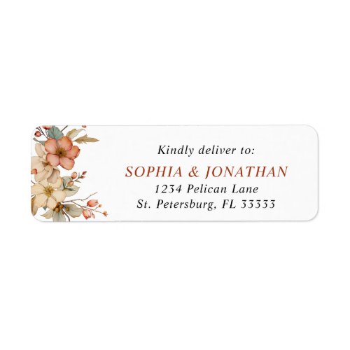 Rustic Wildflowers RSVP Response Mailing Label