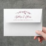 Rustic Wildflowers Script Burgundy Wedding Envelope<br><div class="desc">This lovely wedding invitation envelope design features a chic burgundy and white color palette,  hand-drawn wildflower sprig,  and elegant typography. This envelope compliments the Rustic Wildflowers invitation beautifully. See the collection for more items!</div>