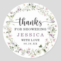 Rustic Wildflowers Thank You Favor Square Sticker