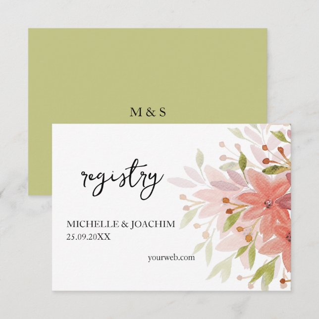 Rustic Wildflowers Watercolor Art Enclosure Card (Front/Back)