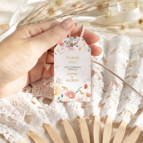 Rustic Wildflowers Wedding Gift Tag