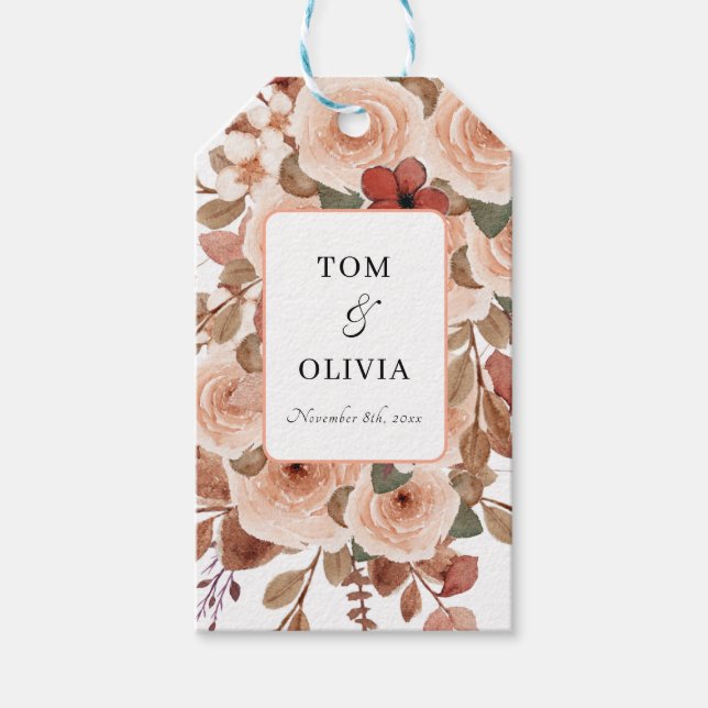 Rustic Wildflowers Wedding Gift Tags (Front)