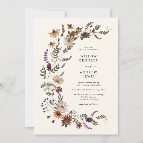 Rustic Wildflowers Wedding Invitation