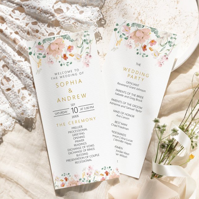 Rustic Wildflowers Wedding Programs (Creator Uploaded)