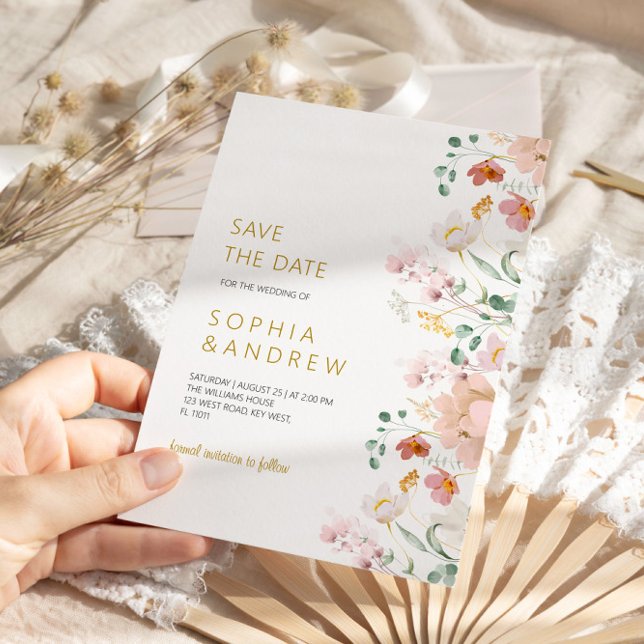 Rustic Wildflowers Wedding Save the Date  Invitation (Creator Uploaded)