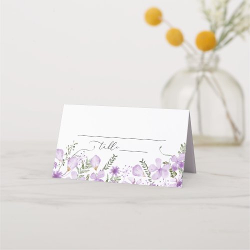 Rustic Wildflowers Wedding Shower Reception  Place Card