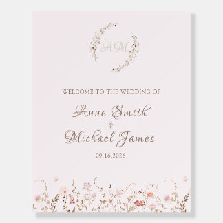 Rustic Wildflowers with Photo Boho Country Floral Foam Board