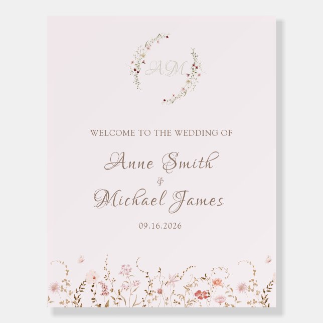 Rustic Wildflowers with Photo Boho Country Floral Foam Board (Front)