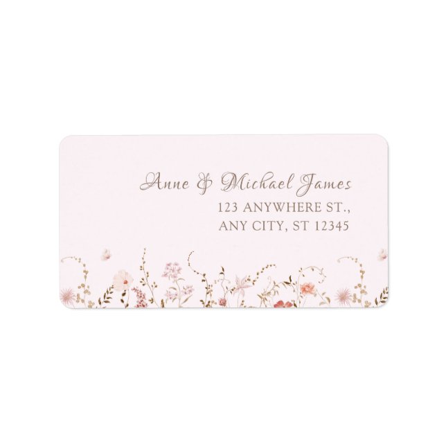 Rustic Wildflowers with Photo Boho Country Floral Label (Front)