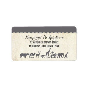 rustic wildlife animal zoo wedding address labels