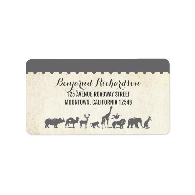 rustic wildlife animal zoo wedding address labels Zazzle