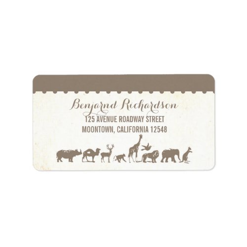 rustic wildlife animal zoo wedding address labels