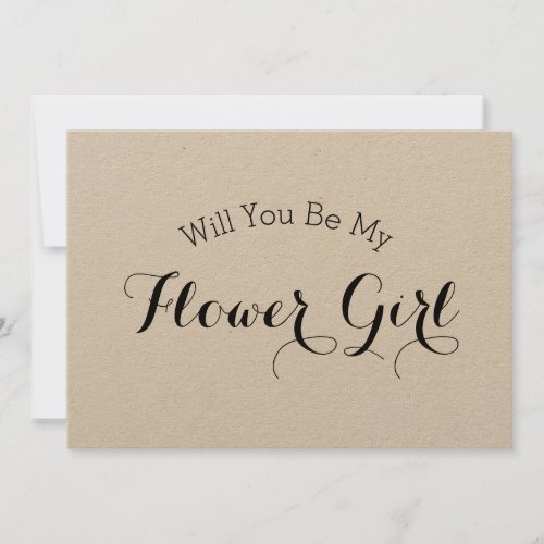 Rustic Will You Be My Flower Girl Proposal Card