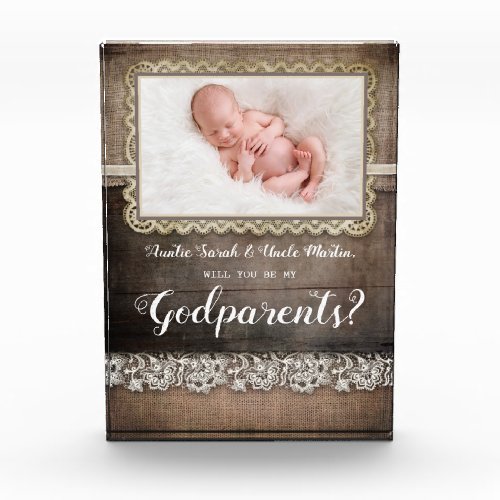 Rustic Will You Be My Godparents Proposal Photo