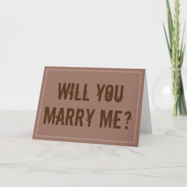 Rustic "WILL YOU MARRY ME?" Card (Front)