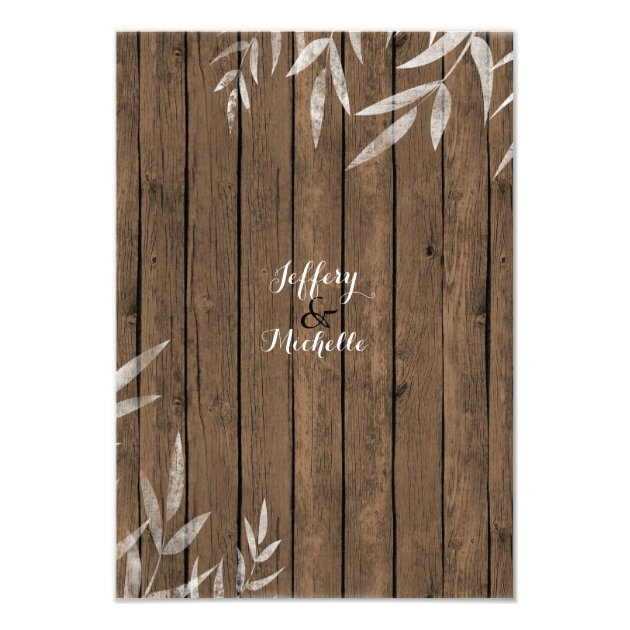 Rustic Willow On Wood Save The Date Wedding Invite