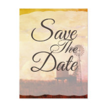Rustic Windmill Country Wedding Save The Date