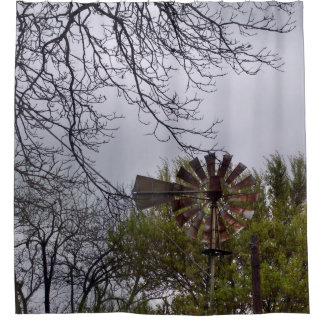 Rustic Windmill Shower Curtain