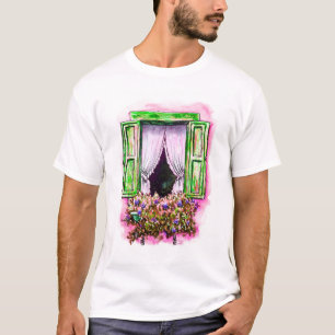 Rustic Windows: Watercolor Sketch Provance. T-Shirt