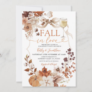Rustic Wine and Bow Fall in Love Pumpkin Invitation