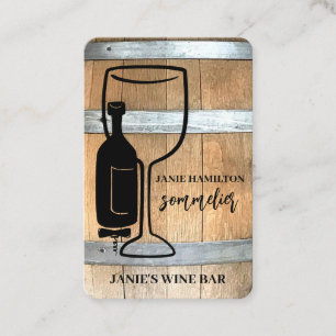 Rustic Wine Bar Winery QR Code Business Card