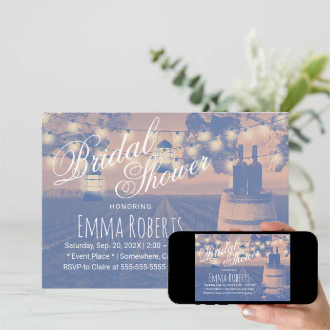 Rustic Wine Barrel Vintage Vineyard Bridal Shower Invitation Zazzle