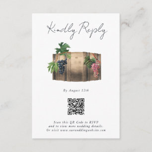 Rustic Wine Barrel Winery Vineyard Wedding Enclosure Card