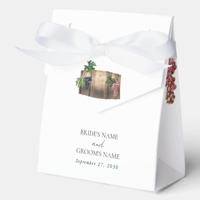 Rustic Wine Barrel Winery Vineyard Wedding Favor Boxes (Front)