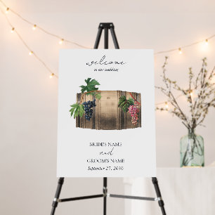 Rustic Wine Barrel Winery Vineyard Wedding Foam Board