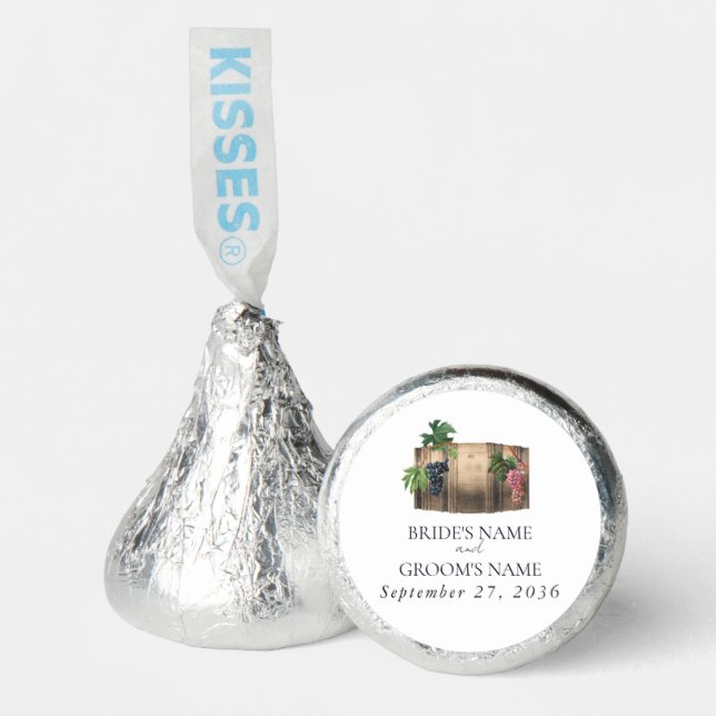 Rustic Wine Barrel Winery Vineyard Wedding Hershey®'s Kisses® (Front)