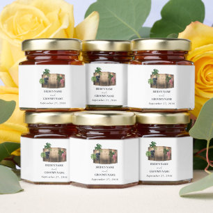 Rustic Wine Barrel Winery Vineyard Wedding Honey Jar Favors